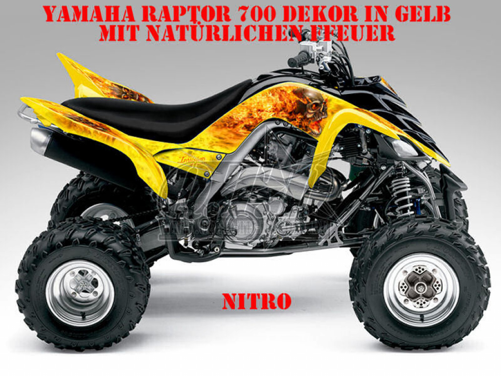 Nitro Gelb, Feuerfarbe = Natürlich für Yamaha Raptor YFM 700 R 2006-2012