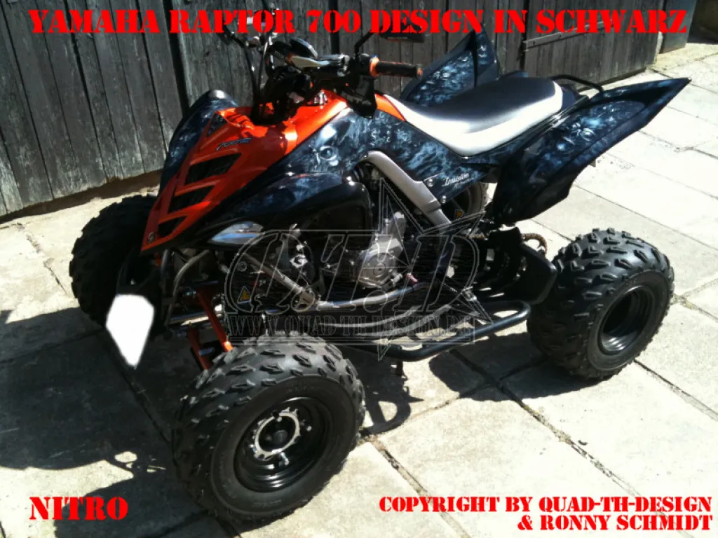 Nitro Black, Fire Color = Design color for Yamaha Raptor YFM 700 R 2006-2012