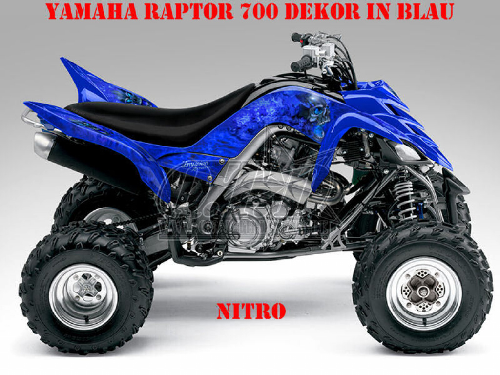 Nitro Blau, Feuerfarbe = Dekorfarbe für Yamaha Raptor YFM 700 R 2006-2012