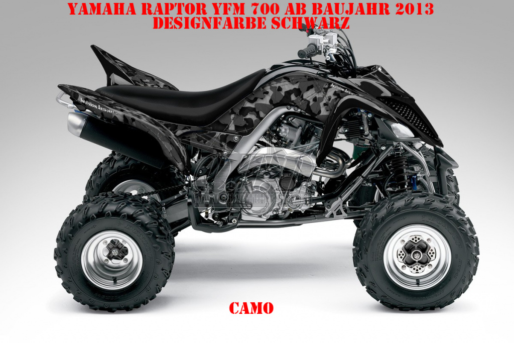Camo Schwarz für Yamaha Raptor YFM 700 R up 2013+