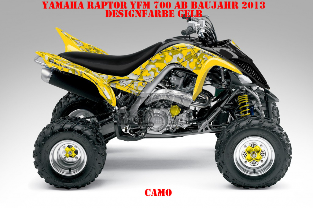 Camo Gelb für Yamaha Raptor YFM 700 R up 2013+