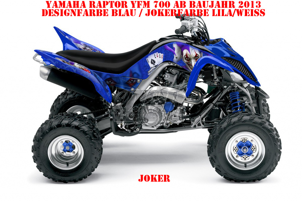 Joker Hintergrund Blau, Jokerfarbe Lila-Weiß für Yamaha Raptor YFM 700 R 2013+