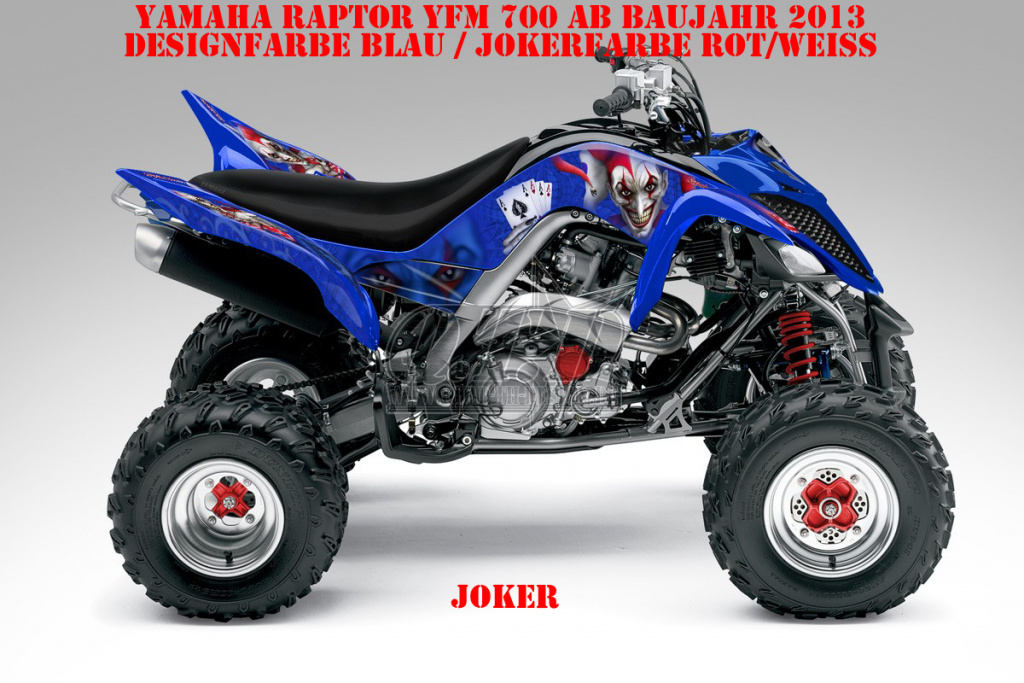 Joker Hintergrund Blau, Jokerfarbe Rot-Weiß für Yamaha Raptor YFM 700 R 2013+