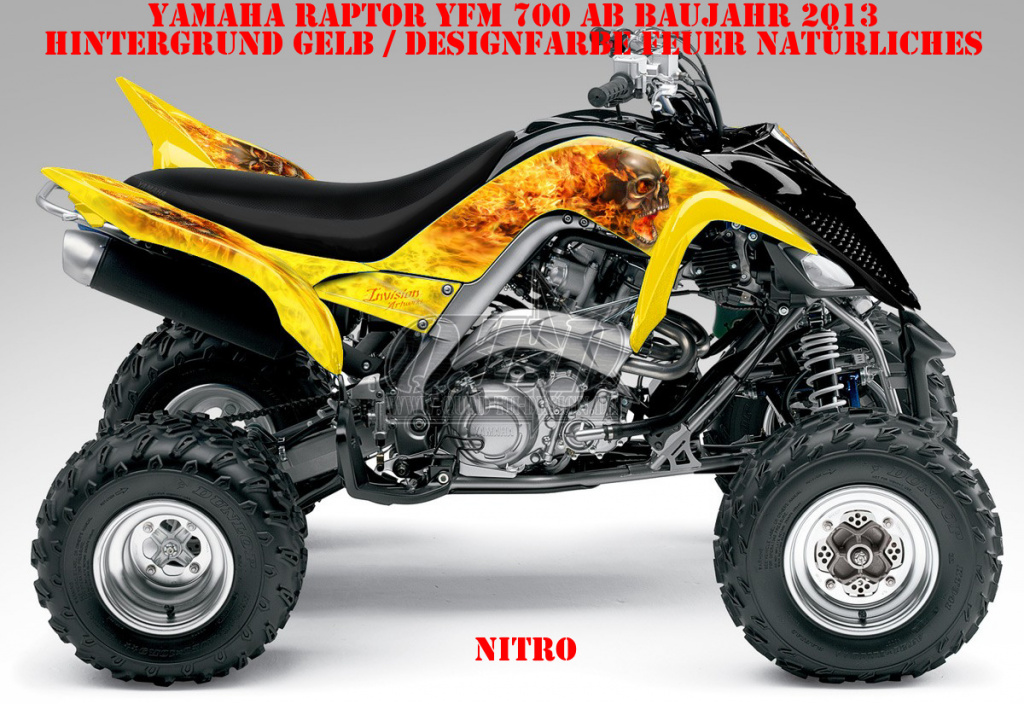 Nitro Gelb, Feuerfarbe = Natürlich für Yamaha Raptor YFM 700 R up 2013+