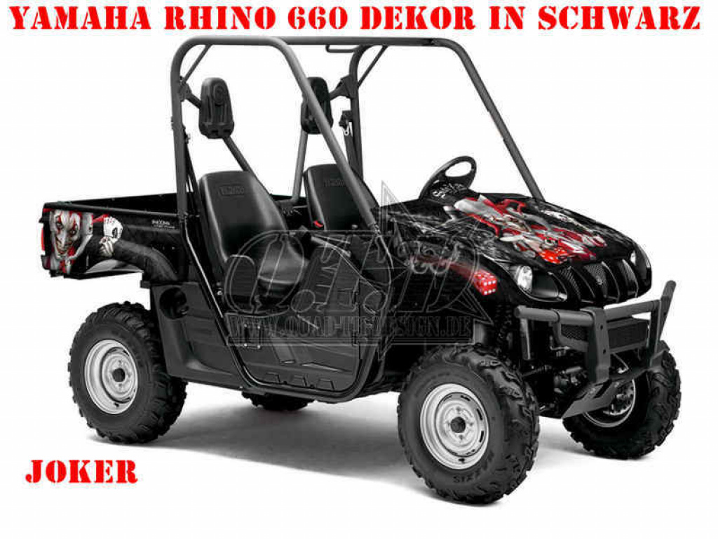Joker Background Black, Joker color Red-White for Yamaha Rhino 450/660/700