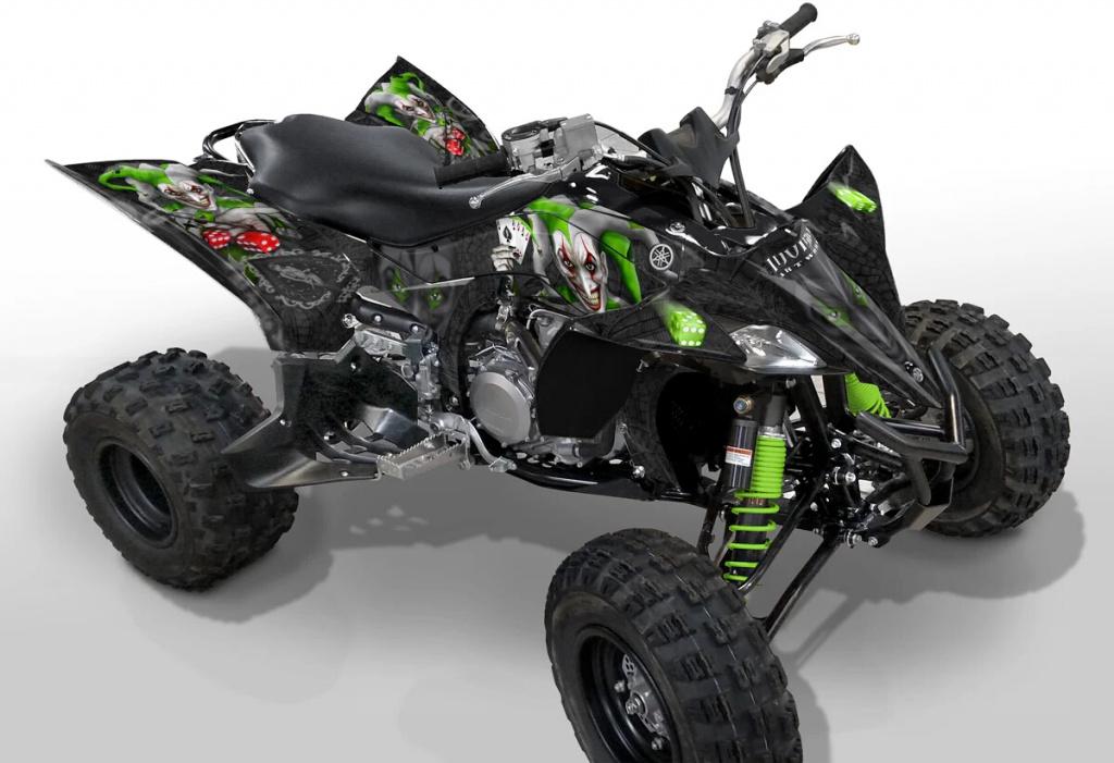 Joker Hintergrund Schwarz, Jokerfarbe Grün-Weiß für Yamaha YFZ 450R up 2014+