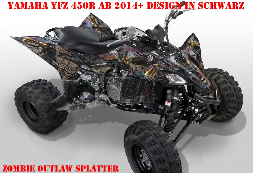 Zombie Outlaw Splatter Schwarz für Yamaha YFZ 450R 2009-2013
