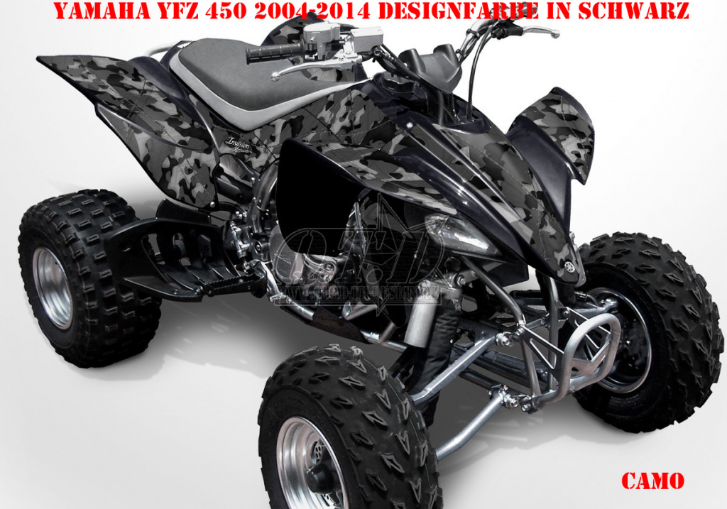Camo Schwarz für Yamaha YFZ 450 2004-2008 & 2012-2014
