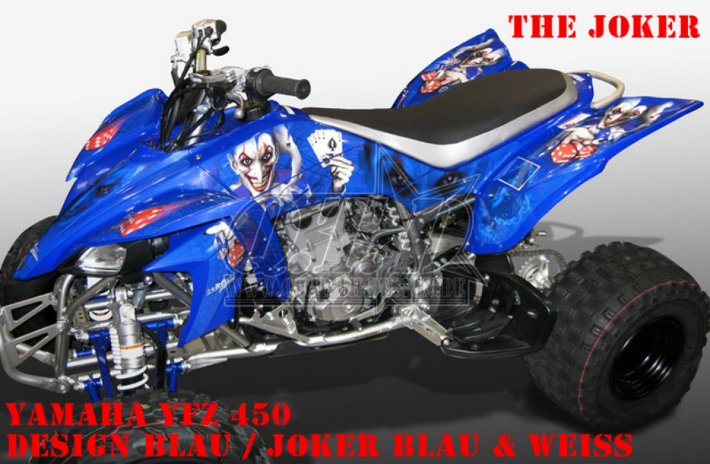 Joker Hintergrund Blau, Jokerfarbe Blau-Weiß für Yamaha YFZ 450 2004-2008 & 2012-2014