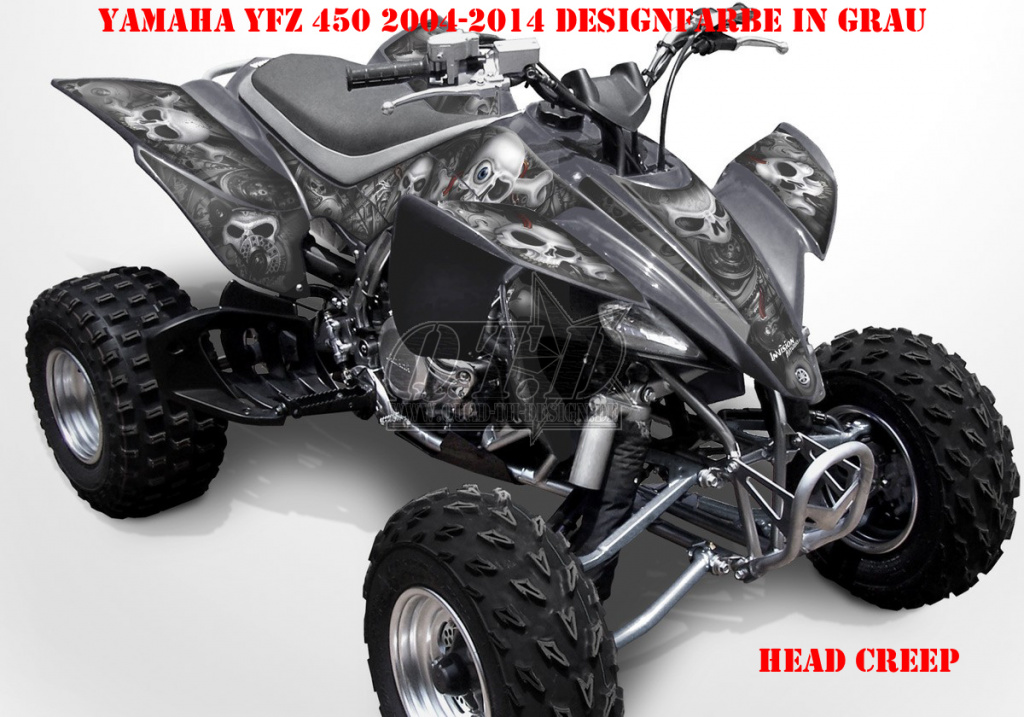 Head Creeps Grau für Yamaha YFZ 450 04-08 & 12-14