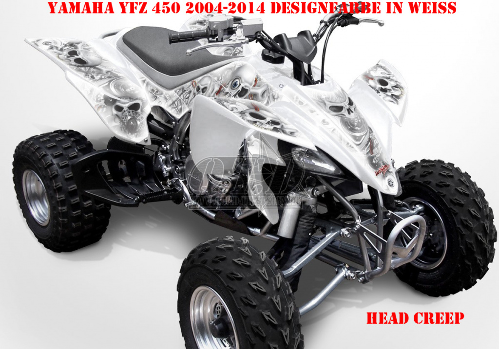 Head Creeps Weiß für Yamaha YFZ 450 04-08 & 12-14