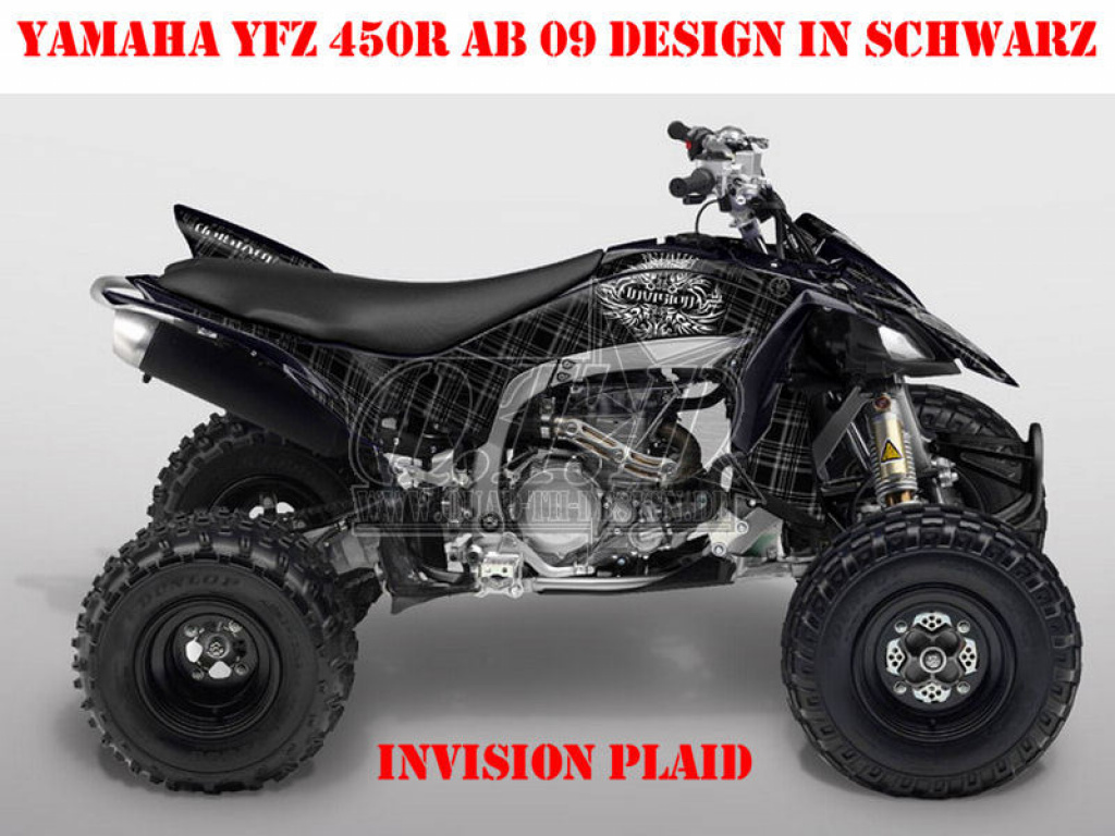 Invision Plaid Schwarz für Yamaha YFZ 450R 2009-2013