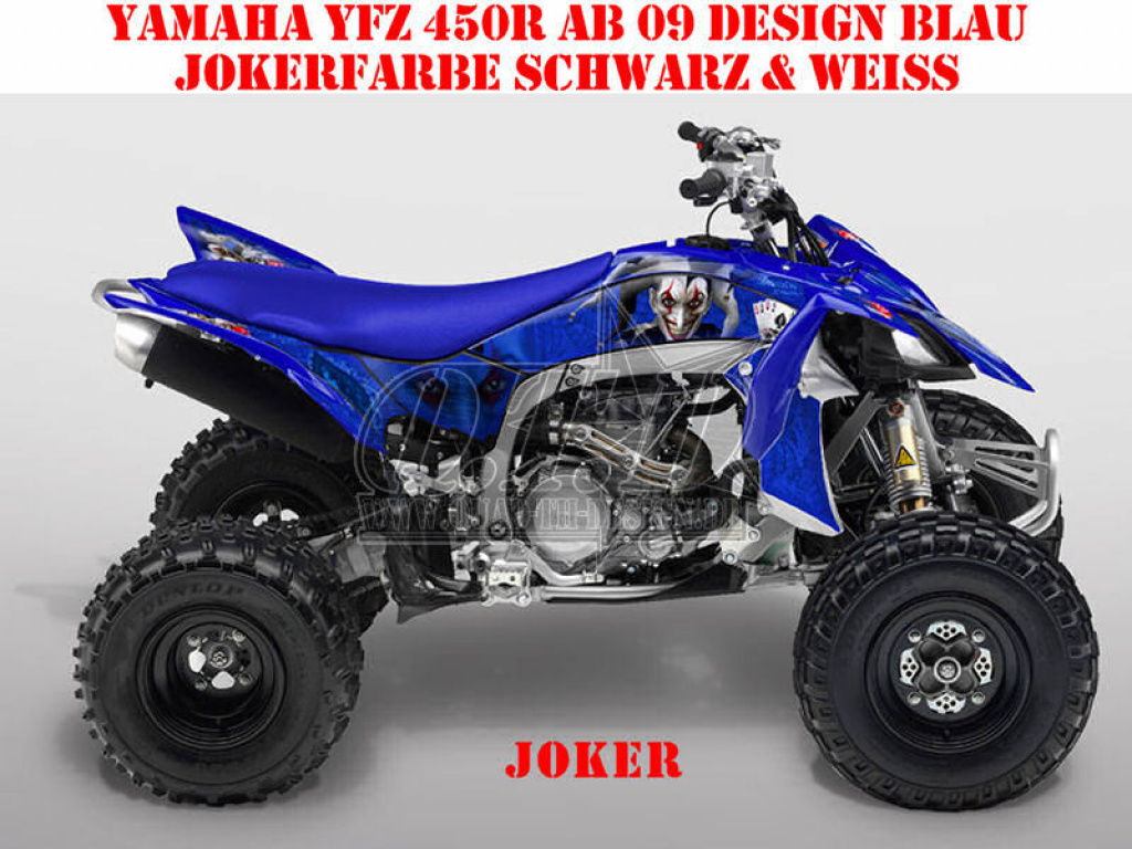 Joker Hintergrund Blau, Jokerfarbe Schwarz-Weiß für Yamaha YFZ 450R 2009-2013