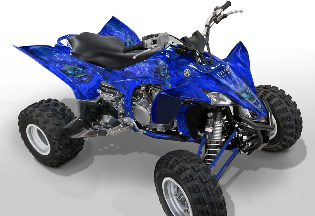 Beispiel für die Farben, Nitro Blau, Feuerfarbe = Dekorfarbe für Yamaha YFZ 450R up 2014+