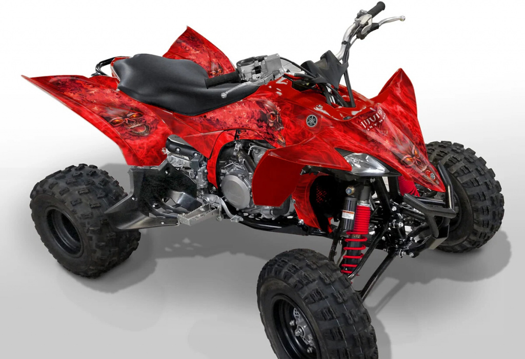 Beispiel für die Farben, Nitro Rot, Feuerfarbe = Dekorfarbe für Yamaha YFZ 450R up 2014+