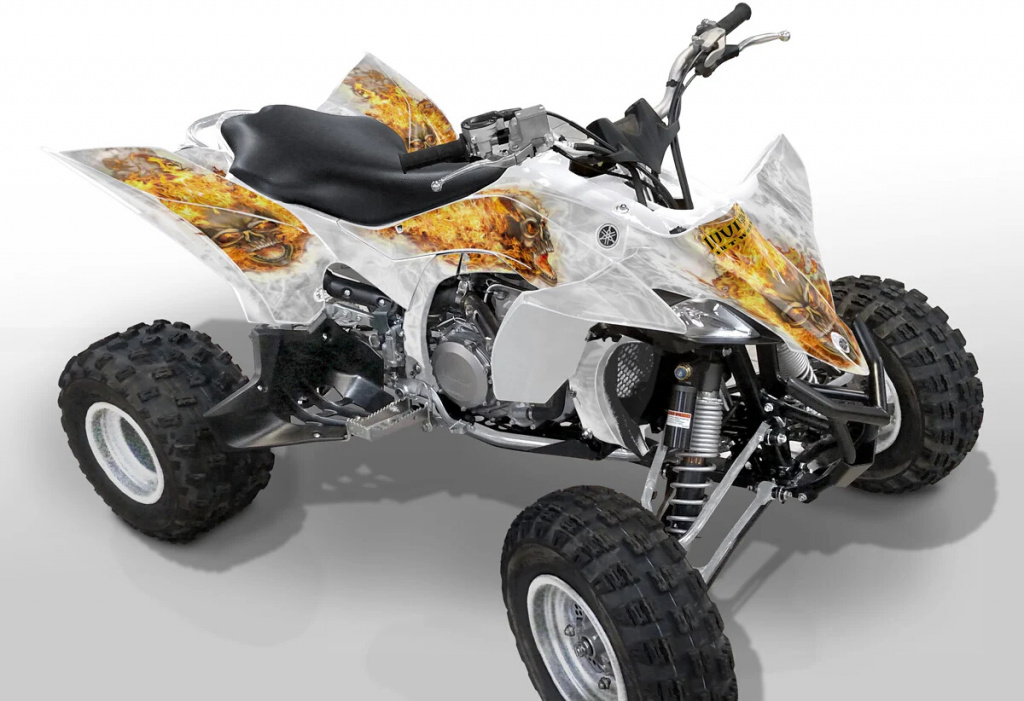 Beispiel für die Farben, Nitro Weiß, Feuerfarbe = Natürlich für Yamaha YFZ 450R up 2014+