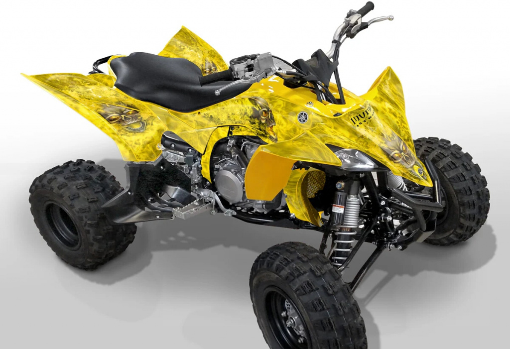 Beispiel für die Farben, Nitro Gelb, Feuerfarbe = Dekorfarbe für Yamaha YFZ 450R up 2014+