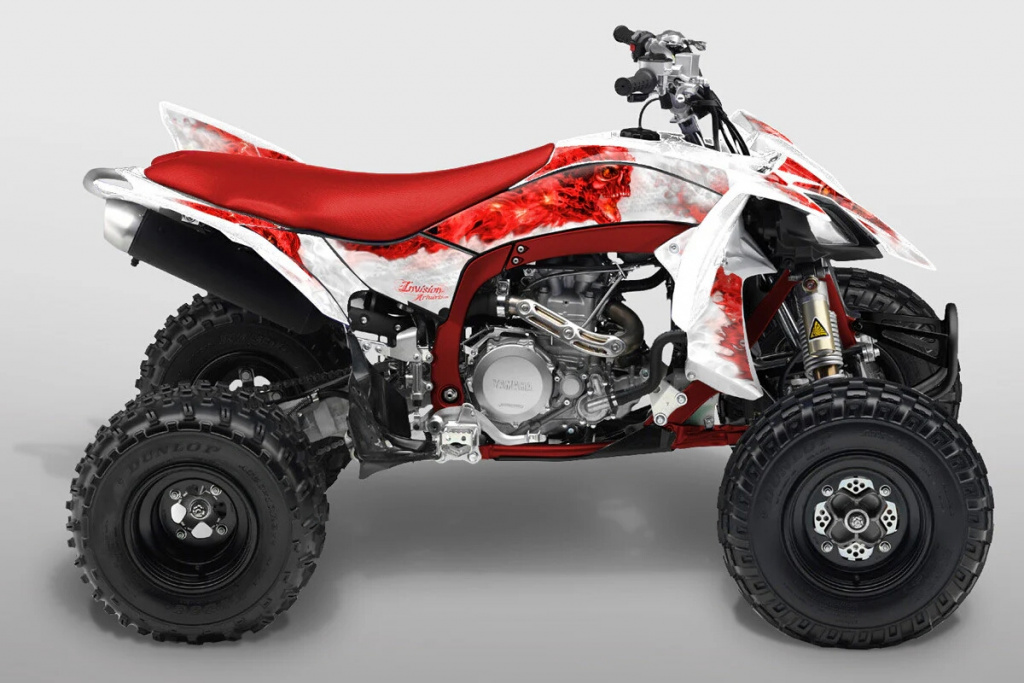 Nitro Weiß, Feuerfarbe = Rot für Yamaha YFZ 450R 2009-2013