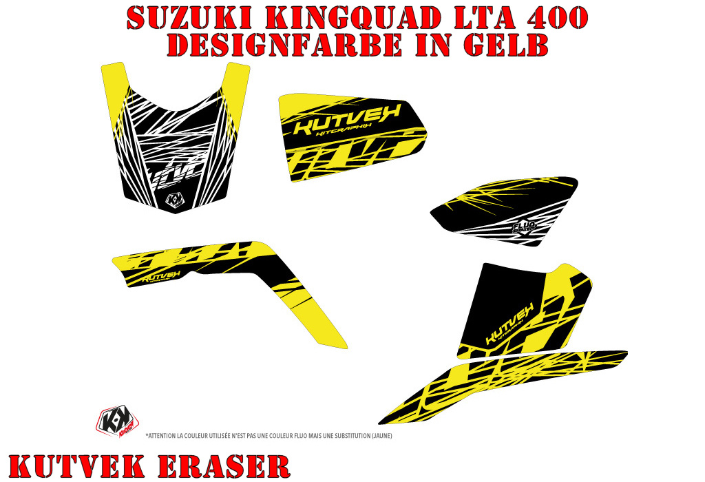 Eraser Fluo-Gelb für Suzuki King Quad LT-A 400