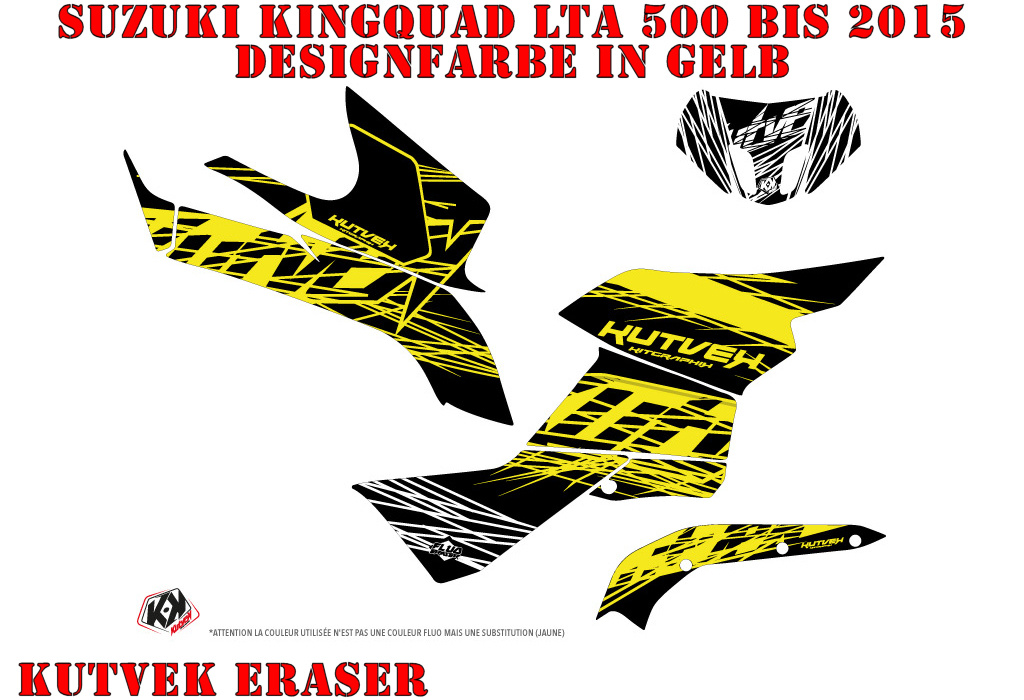 Eraser Fluo-Gelb für Suzuki King Quad LT-A 500