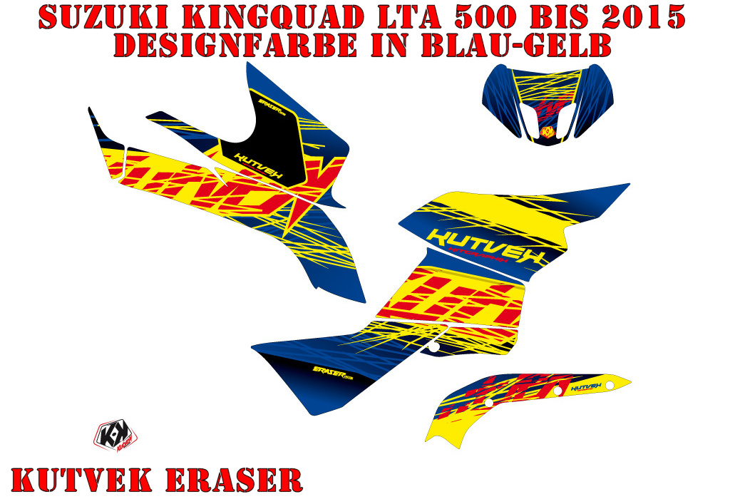 Eraser Blau-Gelb für Suzuki King Quad LT-A 500