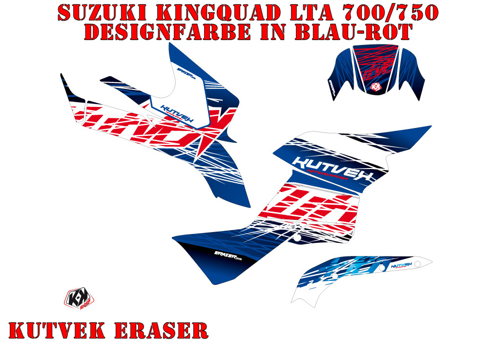 Eraser Blau-Rot für Suzuki King Quad LT-A 700/750