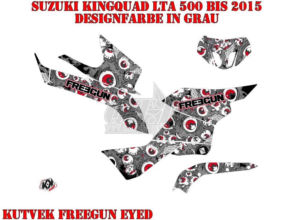 Freegun-Eyed Grau-Rot für Suzuki King Quad LT-A 500