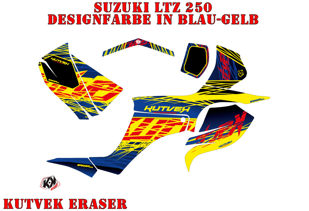 Eraser Blau-Gelb für Suzuki LTZ 250