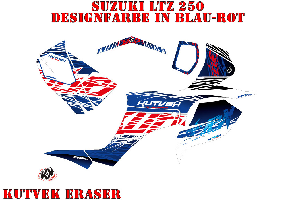 Eraser Blau-Rot für Suzuki LTZ 250