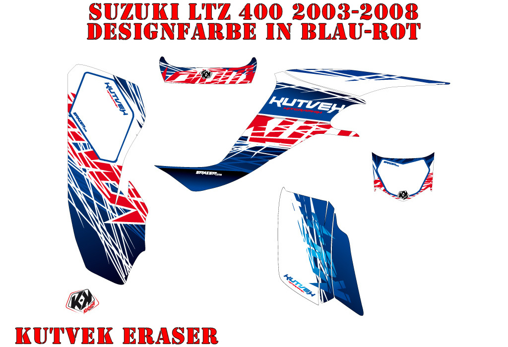 Eraser Blau-Rot für Suzuki LTZ 400 2003-2008