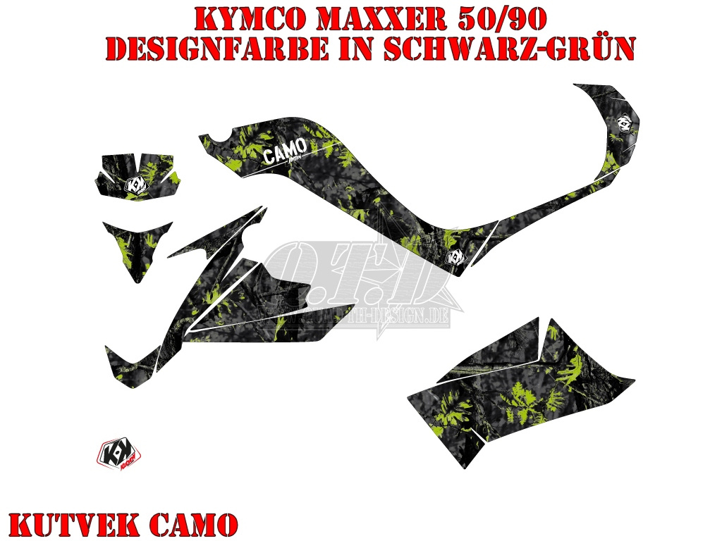 Camo Schwarz-Grün für Kymco Maxxer 50/90