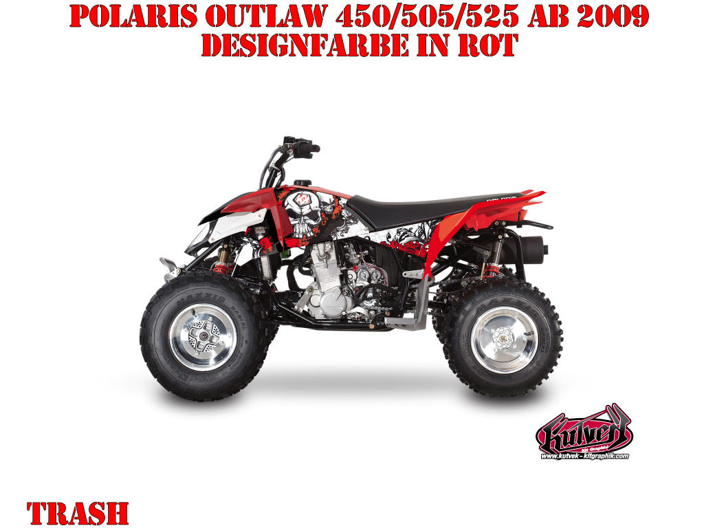 Trash Black-Red for Polaris Outlaw 450/500/525 up 2009+
