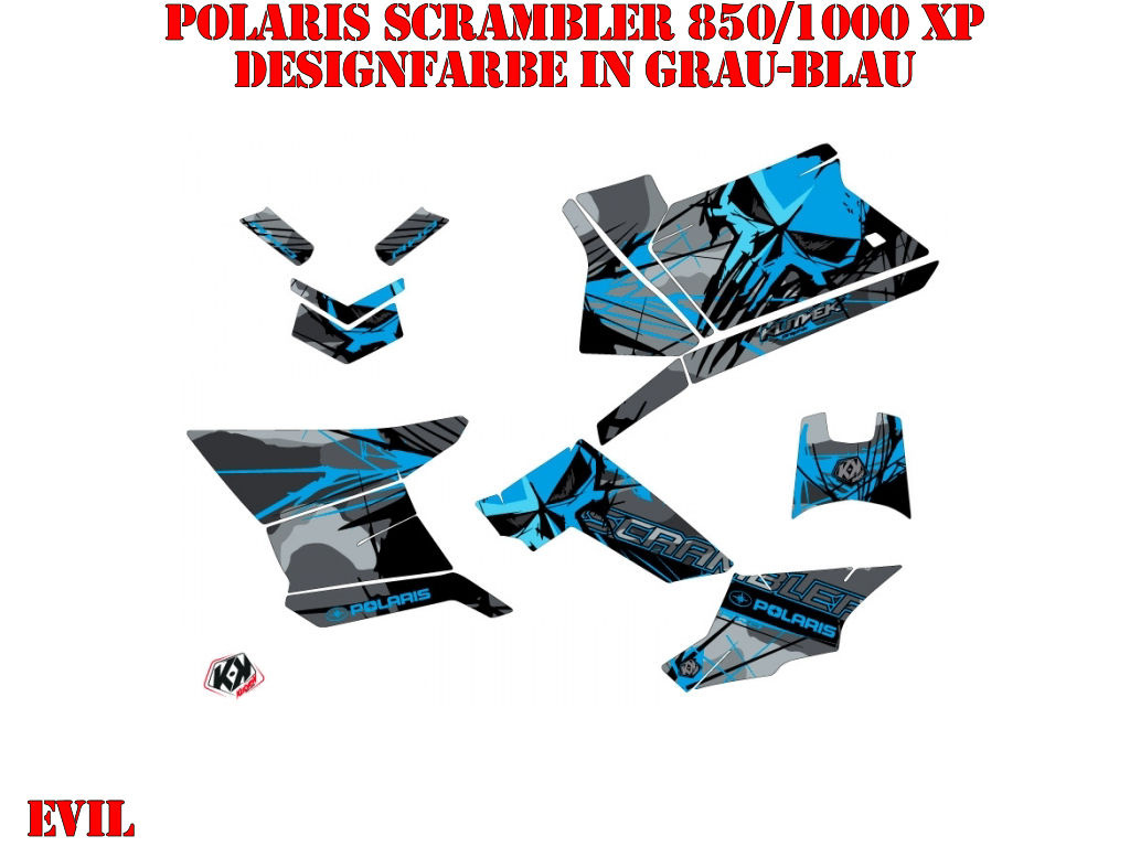 Beispiel Bild für die Farben, Evil Blue Standard Kit for Polaris Scrambler 850/1000 XP 2013-2022