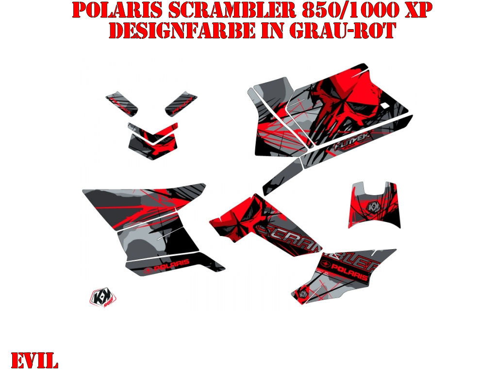 Beispiel Bild für die Farben, Evil Grey-Red Standard Kit for Polaris Scrambler 850/1000 XP 2013-2022