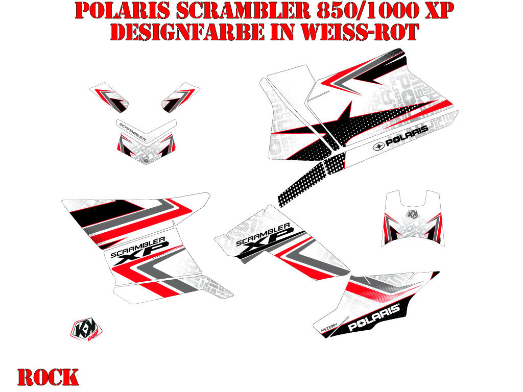 Rock Weiß-Rot Standard Kit für Polaris Scrambler 850/1000 XP 2013-2022