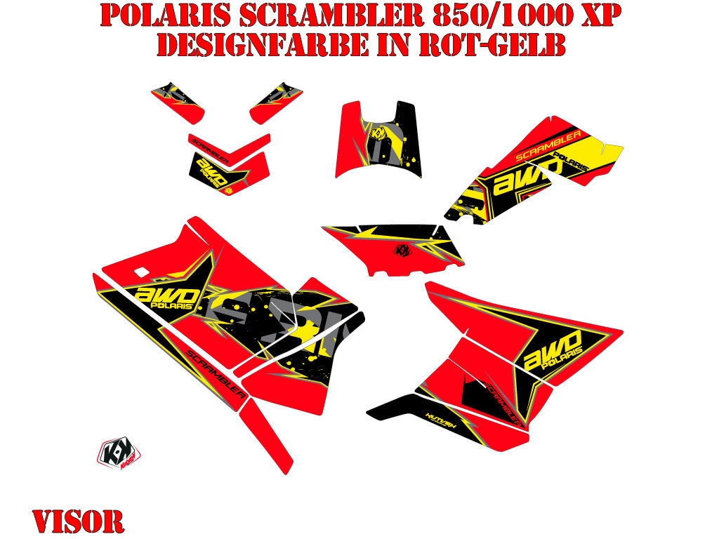 Visor Rot-Gelb Standard Kit für Polaris Scrambler 850/1000 XP 2013-2022