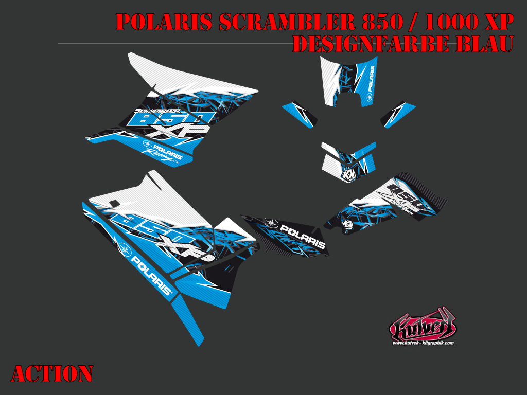 Beispiel Bild für die Farben, Action Blue Standard Kit for Polaris Scrambler 850/1000 XP 2013-2022