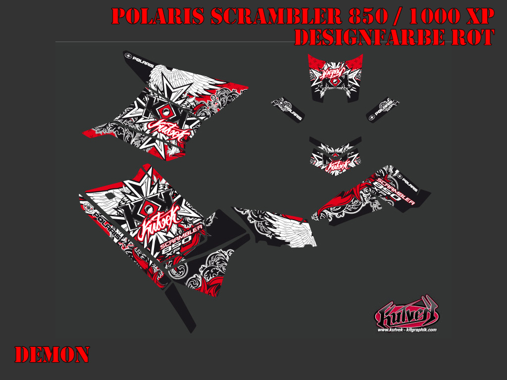 Example picture for thr colors, Demon Rot Standard Kit für Polaris Scrambler 850/1000 XP 2013-2022