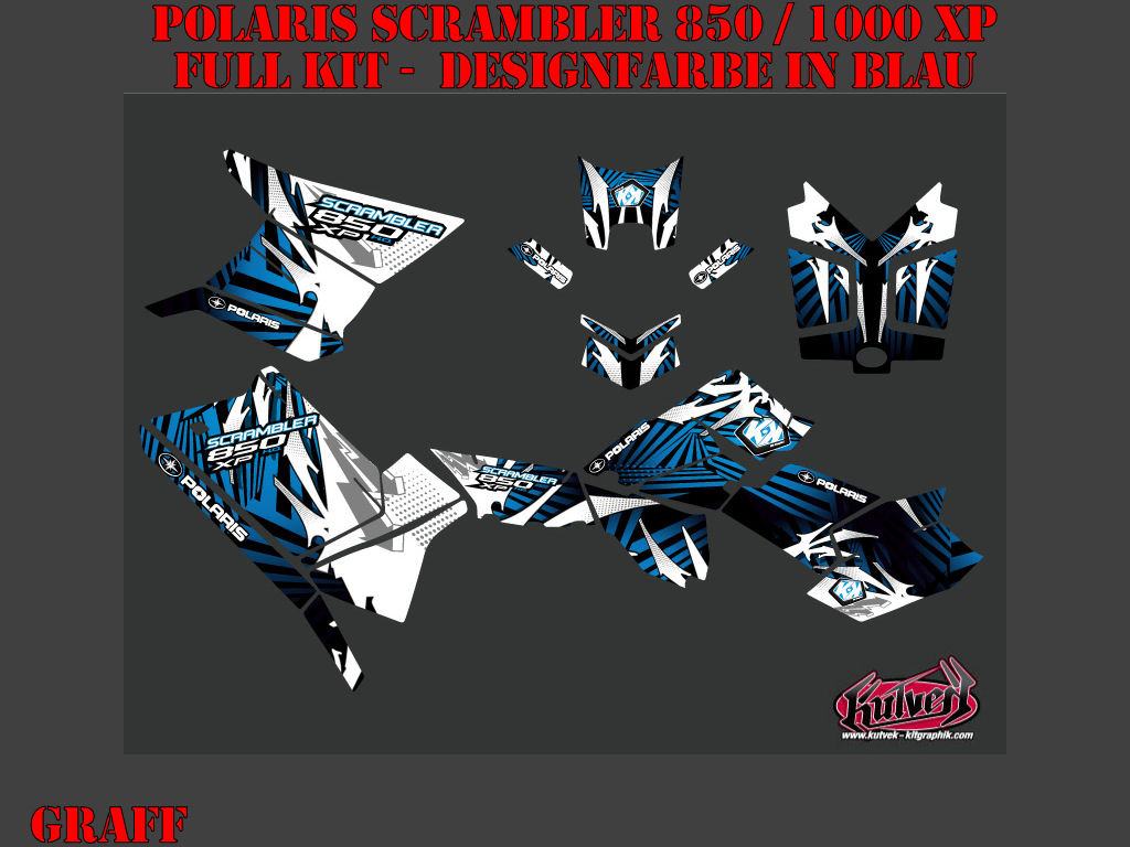 Beispiel Bild für die Farben, Graff Blue Full Kit for Polaris Scrambler 850/1000 XP 2013-2022