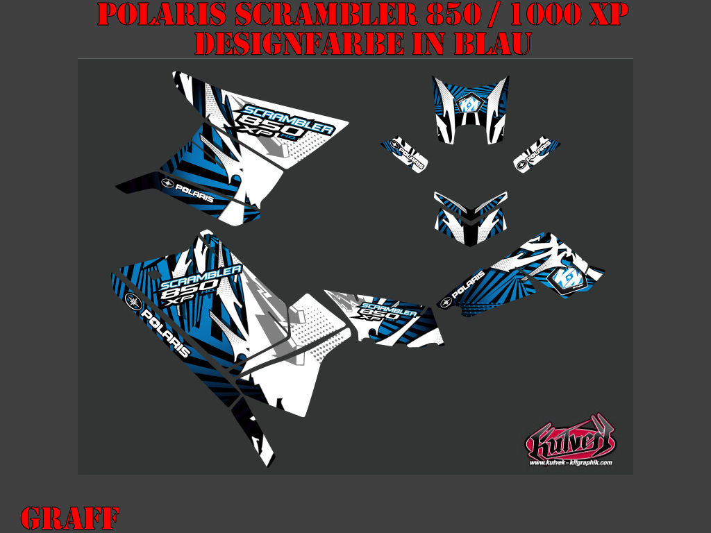 Beispiel Bild für die Farben, Graff Blue Standard Kit for Polaris Scrambler 850/1000 XP 2013-2022
