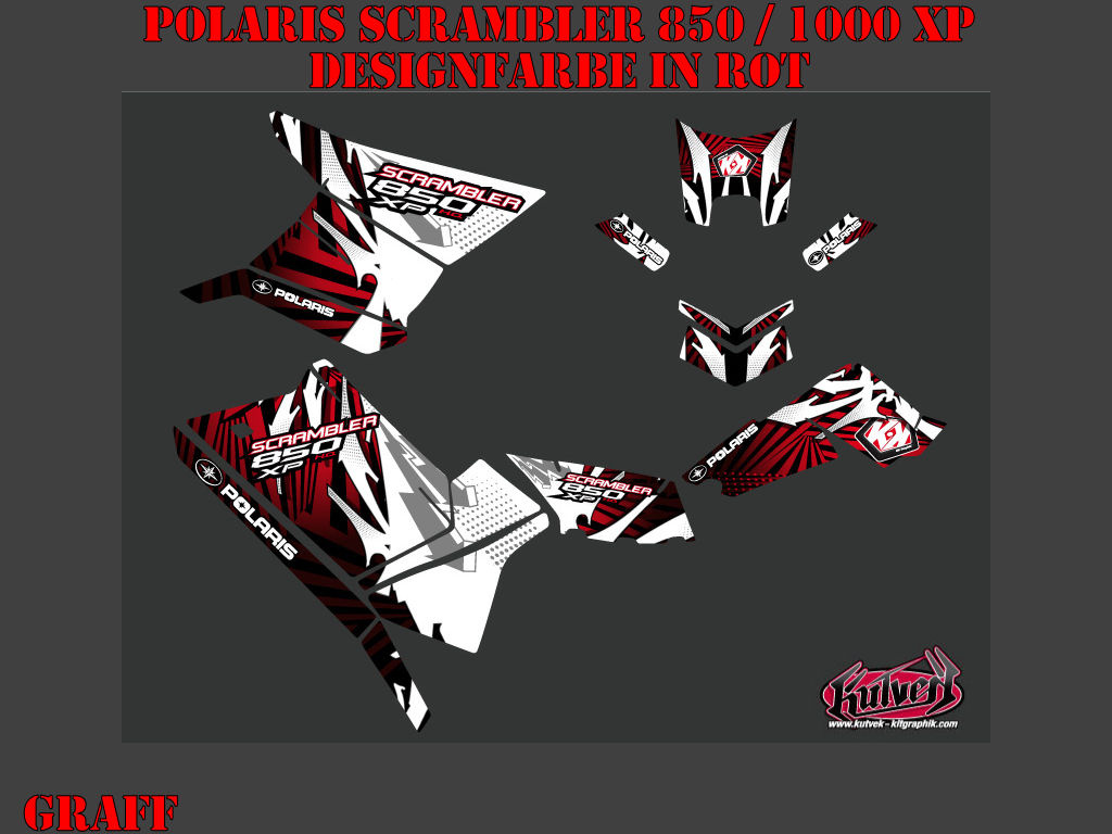 Beispiel Bild für die Farben, Graff Red Standard Kit for Polaris Scrambler 850/1000 XP 2013-2022
