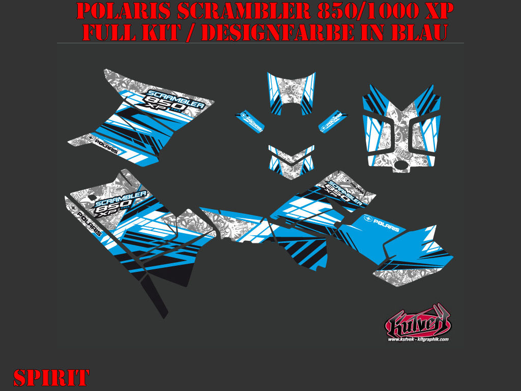 Example picture for thr colors, Spirit Blau Full Kit für Polaris Scrambler 850/1000 XP 2013-2022