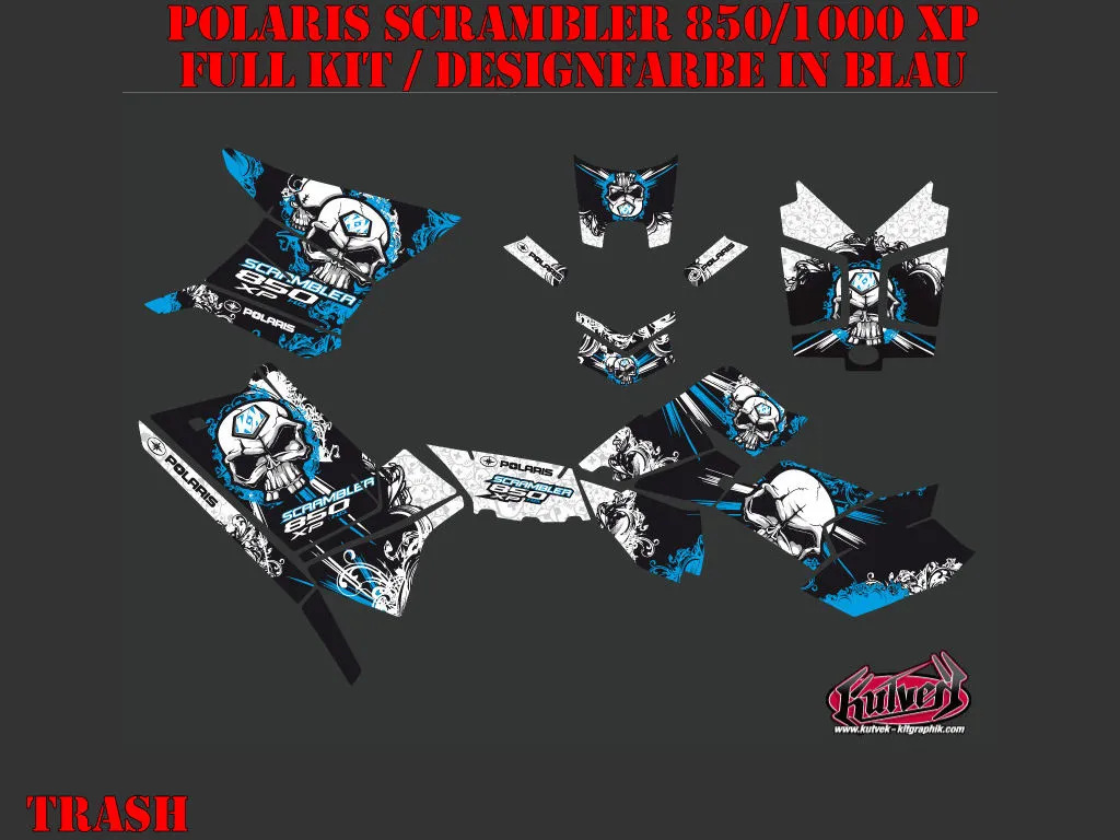 Example picture for thr colors, Trash Blau Full Kit für Polaris Scrambler 850/1000 XP 2013-2022