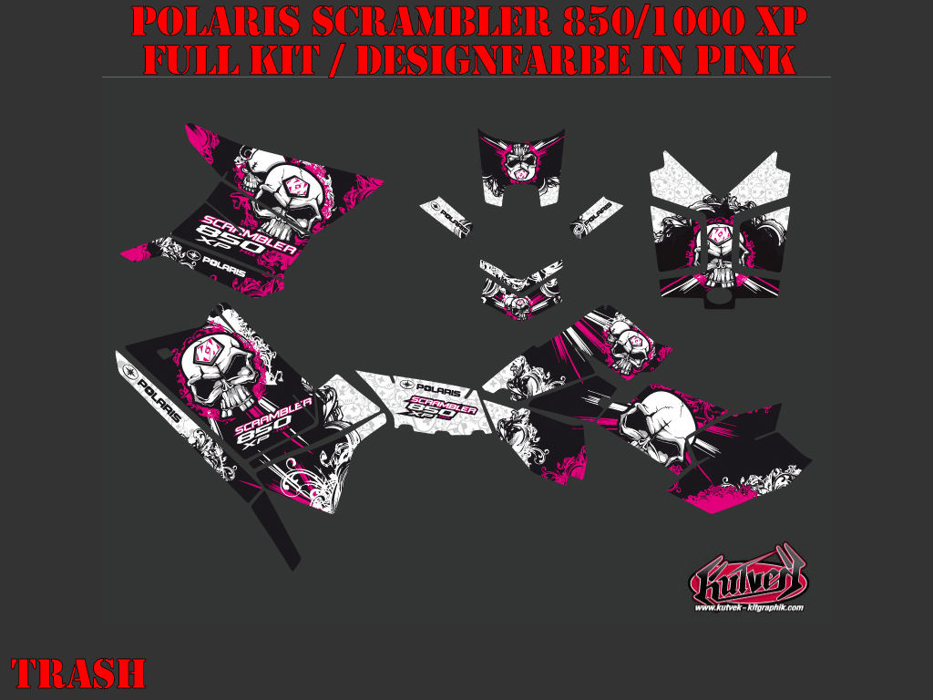 Beispiel Bild für die Farben, Trash Pink Full Kit for Polaris Scrambler 850/1000 XP 2013-2022