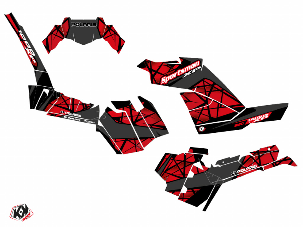 Spin Schwarz-Rot Standard Kit für Polaris Sportsman 1000 XP-S ab 2020+
