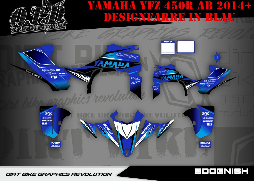 Beispiel Bild für die Farben, Boognish Blue für Yamaha YFZ 450R ab 2014+