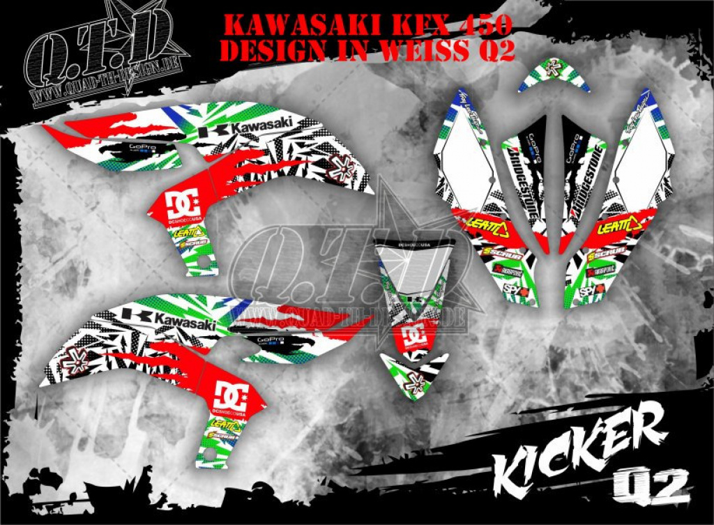 Example picture for thr colors, Kicker White for Kawasaki KFX 450