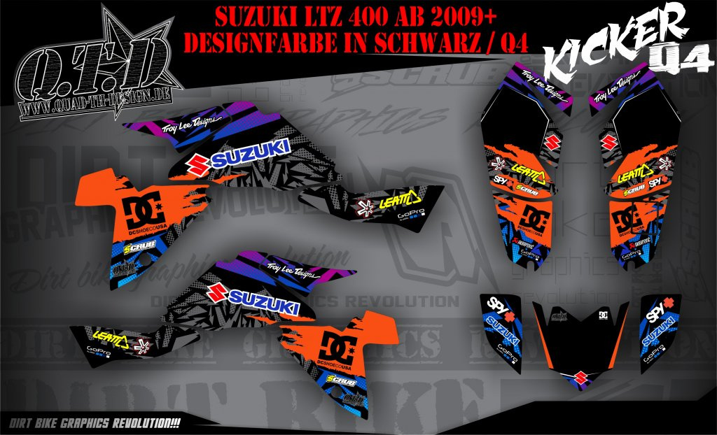 Kicker Schwarz für Suzuki LTZ 400 ab 2009+