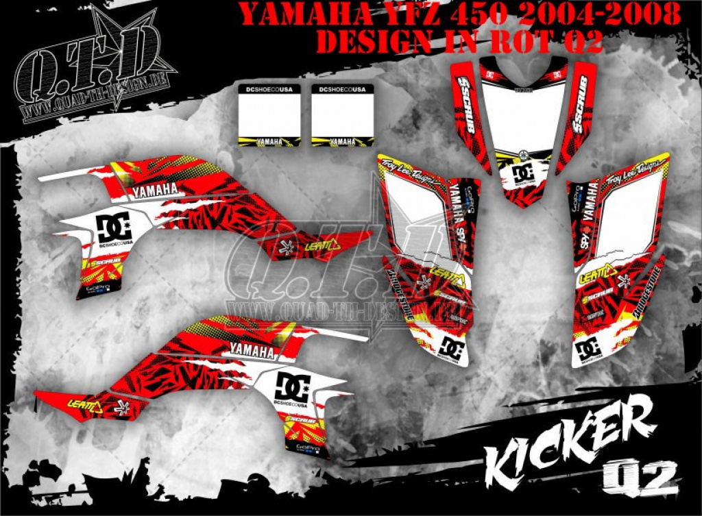 Kicker Rot für Yamaha YFZ 450 2004-2008 & 2012-2014