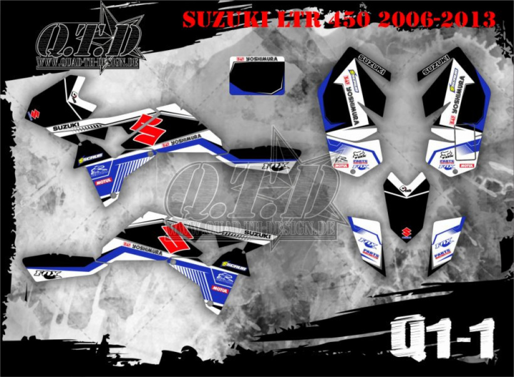 Q1-1 White-Blue for Suzuki LTR 450